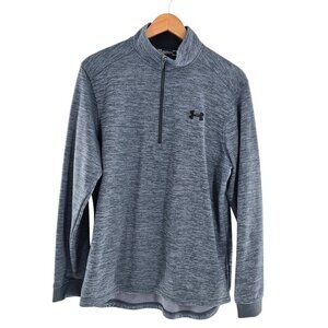 Under Armour 1/4 Zip Pullover Men’s‎ Size Large Blue Loose Fit Coldgear Fitness